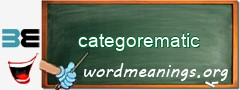 WordMeaning blackboard for categorematic